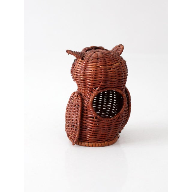Vintage Wicker Owl Basket For Sale - Image 6 of 12