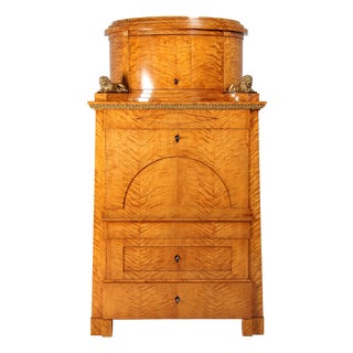 Antique Biedermeier Secretaire with Lions, 1825 For Sale