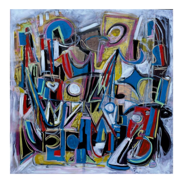 Listed John Schwab Original Oil Abstract Rothko Style Painting Cubism MCM For Sale