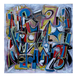Listed John Schwab Original Oil Abstract Rothko Style Painting Cubism MCM