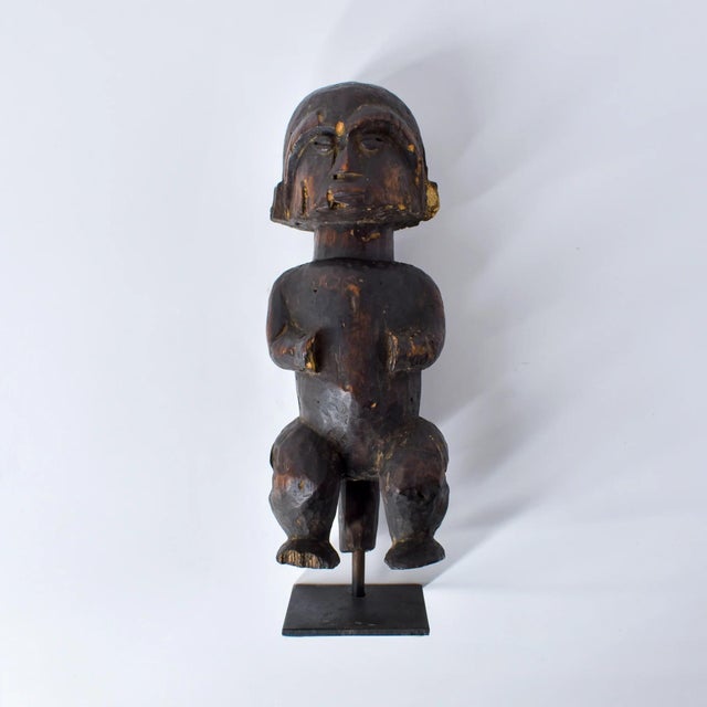 Wood Early 20th Century Fang Figure on Custom Base Gabon For Sale - Image 7 of 17