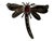 1970s Sterling Silver Garnet Marcasite Dragonfly Brooch Pin For Sale - Image 4 of 4