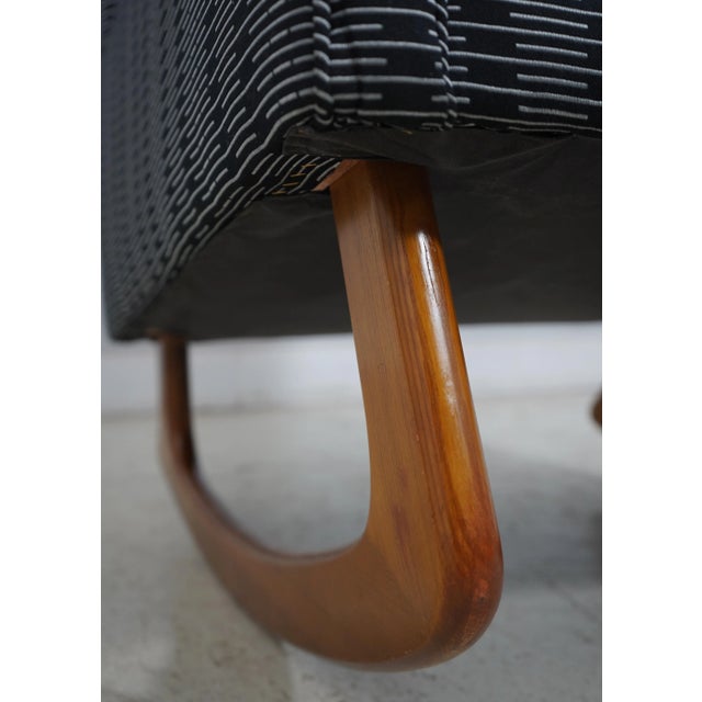 Textile Mid Century Modern Upholstered Rocking Chair For Sale - Image 7 of 12