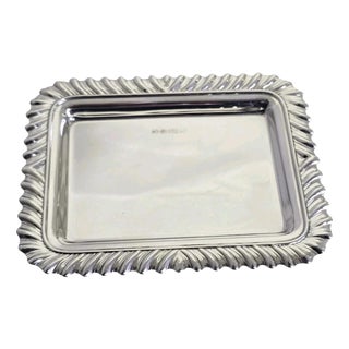 Sterling Silver Rectangular Card Tray from Carrs of Sheffield, 1994 For Sale