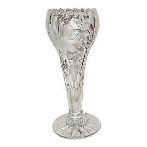 1920s Cut Crystal American Brilliant Tulip Bud Vase