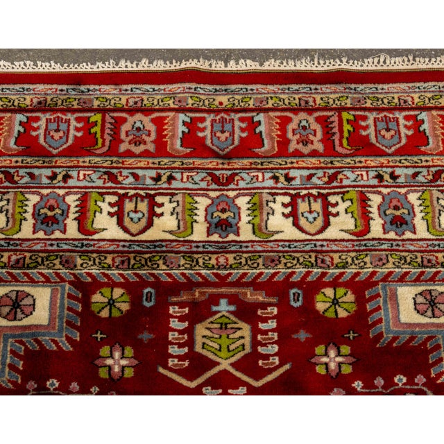 Indian Kazak Style Wool Carpet, 9' 7" X 6' For Sale In New York - Image 6 of 9