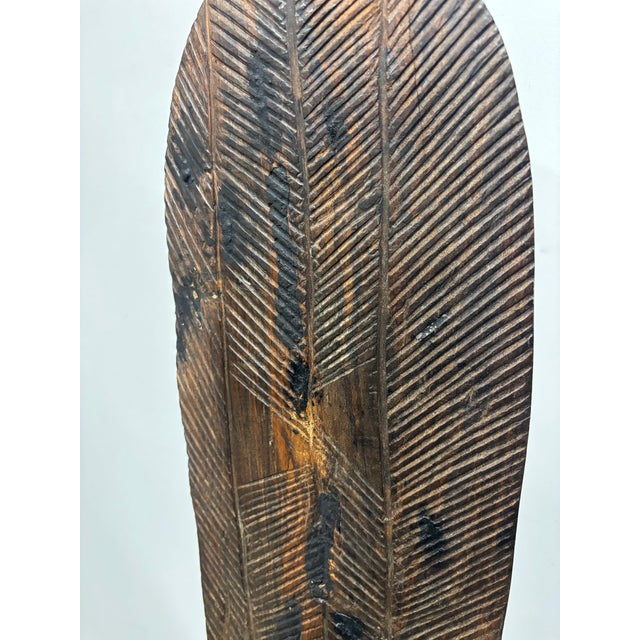 Mid 20th Century Carved African Female Bust | Ebony Hardwood Sculpture | 26” Tall Modernist Figurative Art For Sale In New York - Image 6 of 14