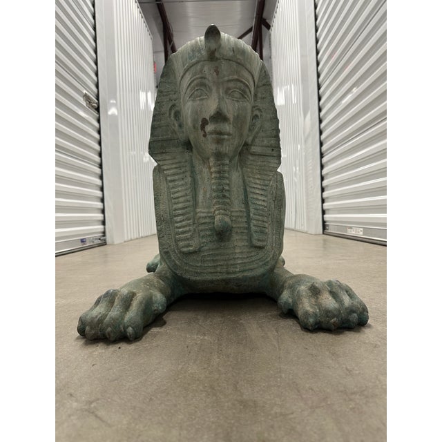 Large Grand Tour Bronze Sphinx in Repose Statue For Sale - Image 4 of 12