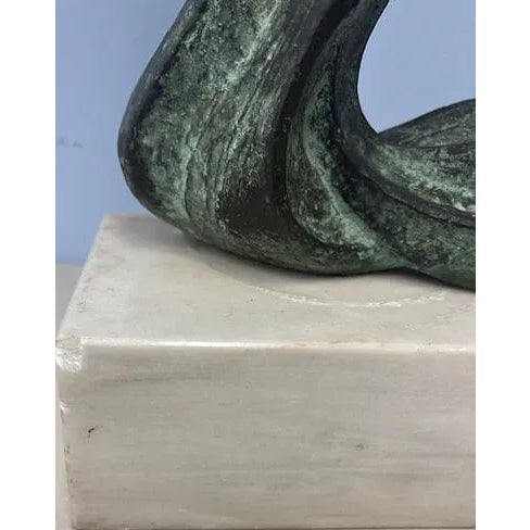 1940s Very Large Illegibly Signed Bronze Mermaid Sculpture For Sale In New York - Image 6 of 7