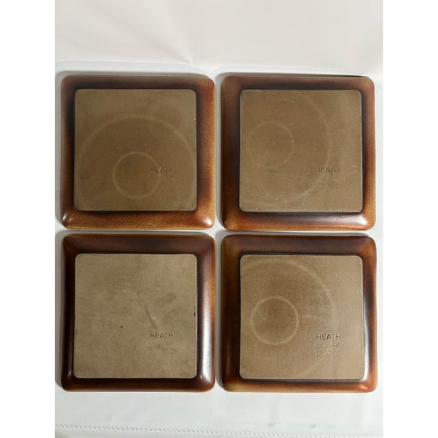 Contemporary 1980s Heath Ceramics Redwood Plaza Line 9 Inch Square Plate Set - 4 Pieces For Sale - Image 3 of 5