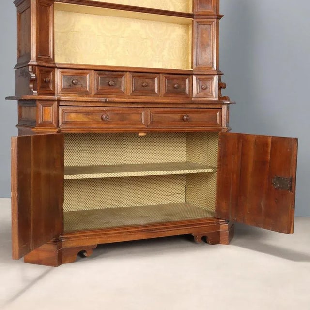 Antique Walnut Cupboard with Upper Drawers, 19th Century For Sale - Image 3 of 12