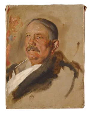 Franz von Lenbach, Man's Portrait, Oil on Board