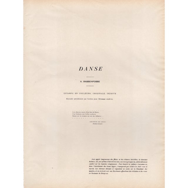 Paper Armand Rassenfosse, Dance, 1897, Lithograph on Paper For Sale - Image 7 of 10