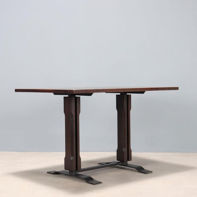 Wood and Metal Table, 1960s For Sale - Image 9 of 10