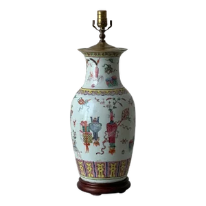 Late 19th Century Famille Rose Vase / Lamp