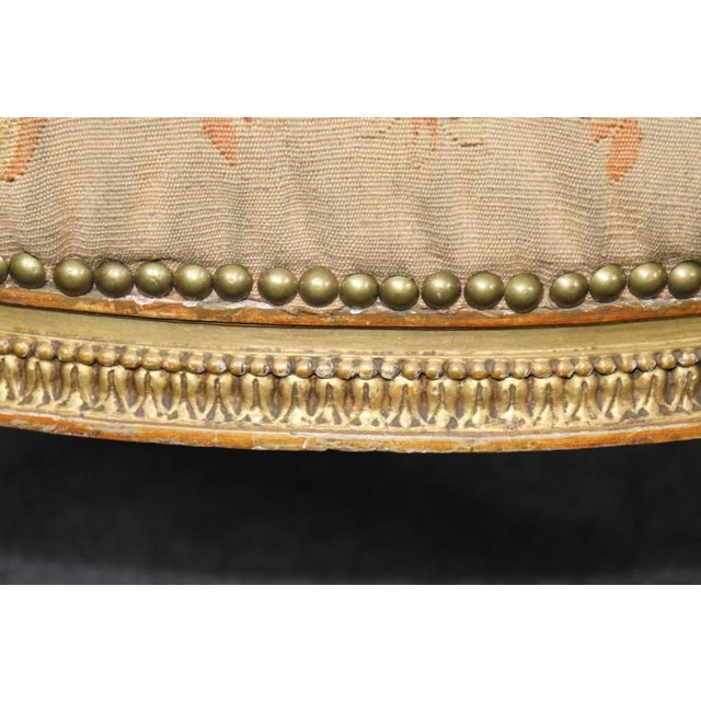 Pair 19th Century French Louis XVI Style Giltwood Aubusson Armchairs For Sale In Philadelphia - Image 6 of 13
