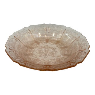 Early 20th Century Jeannette Cherry Blossom Pink Depression Glass Bowl For Sale