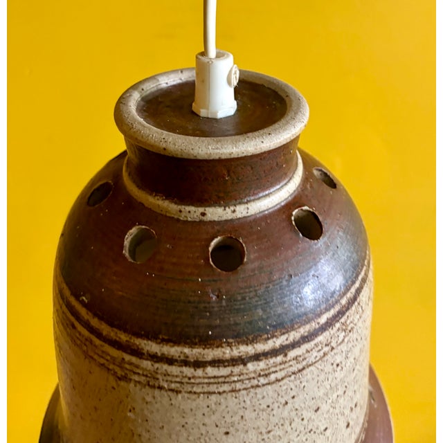 Danish Ceramic Pendant Lamp 1960s For Sale In New York - Image 6 of 10