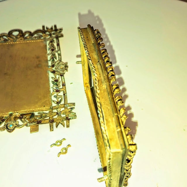 Stone Late 19th Century Anton Boehm Brass Frame en Wien For Sale - Image 7 of 8