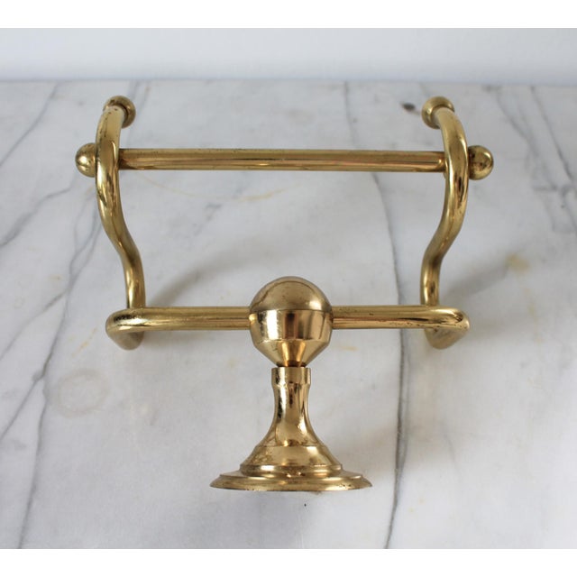 Late 20th Century Vintage Brass Toilet Paper Holder For Sale - Image 5 of 8