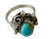 Vintage American Turquoise and Sterling Silver Ring With Leaf Motif - Size 8.25 For Sale In New York - Image 6 of 6