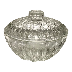 Vintage Faceted Crystal Covered Dish