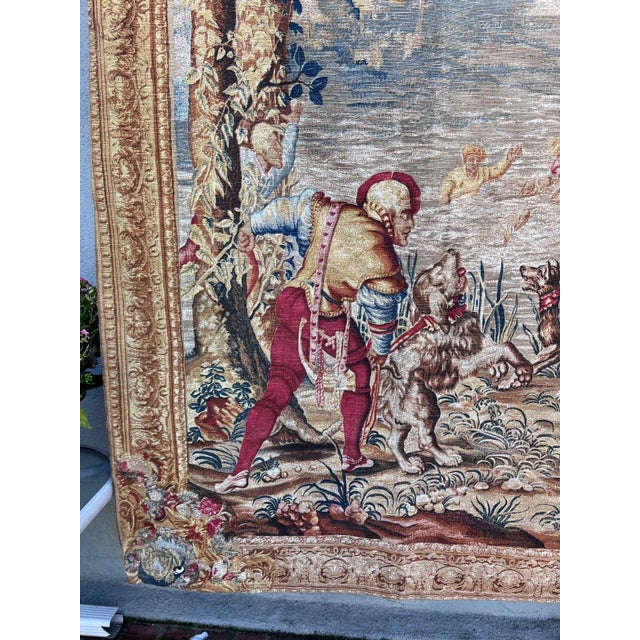 1940s Medieval Style Tapestry After the Louvre Les Chasses De Maximilien For Sale In Los Angeles - Image 6 of 12