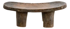 Antique Senufo-Style Hand-Carved Wood Stool With Rich Patina, West African Tribal Form