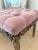 Hollywood Regency Late 19th Century Hollywood Regency Pink Velvet Tufted Bench With Ornate Carved Frame For Sale - Image 3 of 9