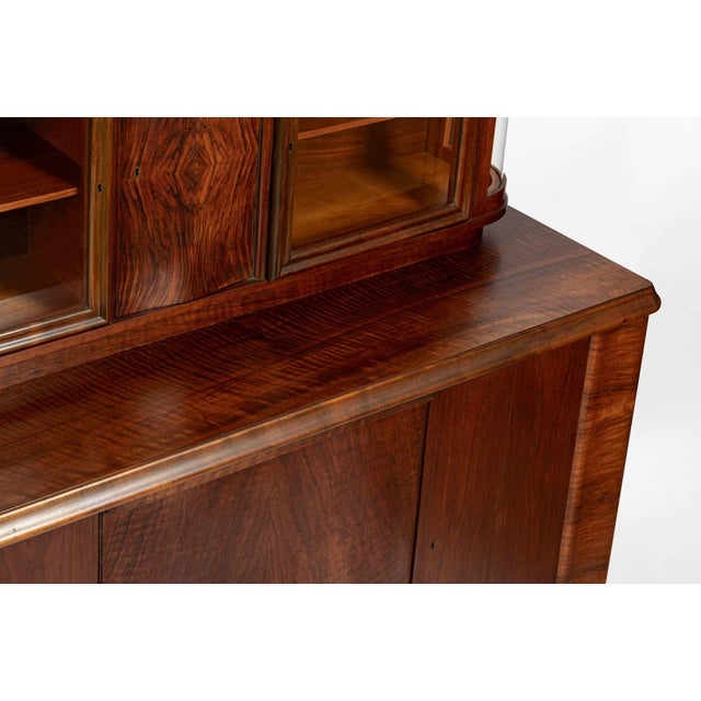 Art Deco Figured Walnut Sideboard Buffet or Bar Cabinet With Vitrine, Circa 1930 For Sale - Image 11 of 18