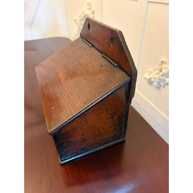 Wood Antique Georgian Oak Wall Hanging Candle Box, 1790 For Sale - Image 7 of 9