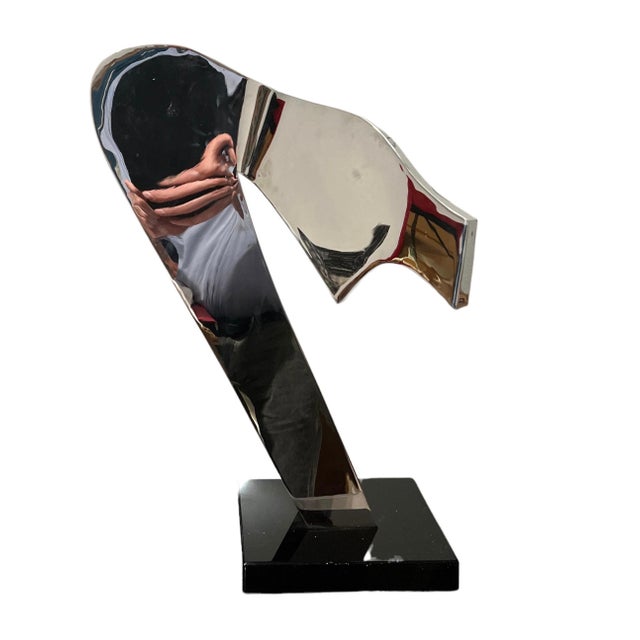 1980s Gary Kahle, Welded Stainless Steel Reflective Abstract Modernist Sculpture Gary Kahle, 1984 For Sale - Image 5 of 18