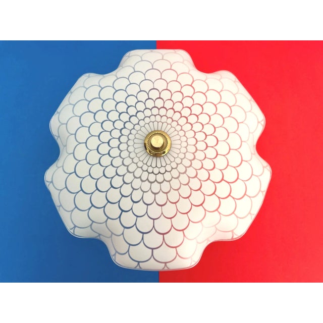 Mid Century Frosted Glass Flower Flush Light For Sale - Image 13 of 18
