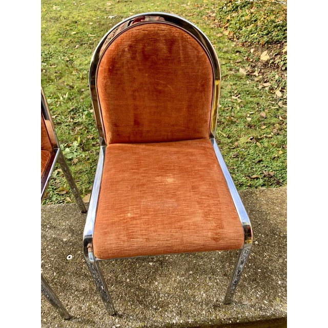 Space Age Side Chairs in the style of Maison Jansen, 1980s, Set of 4 For Sale - Image 12 of 18