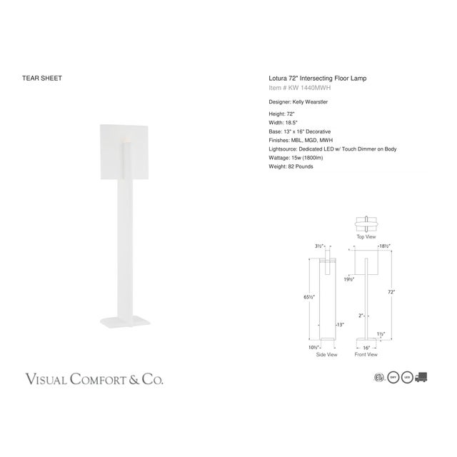 Kelly Wearstler by Visual Comfort Signature Lotura 72" Intersecting Floor Lamp in Museum White Designer: Kelly Wearstler...
