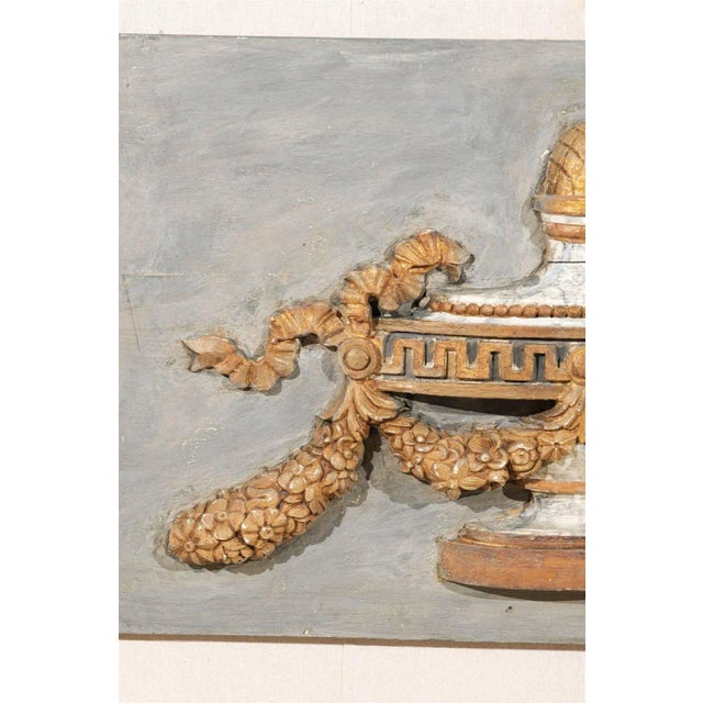 Italian 19th Century Painted Wood Wall Decorations with Carved Urns - A Pair For Sale In Atlanta - Image 6 of 11