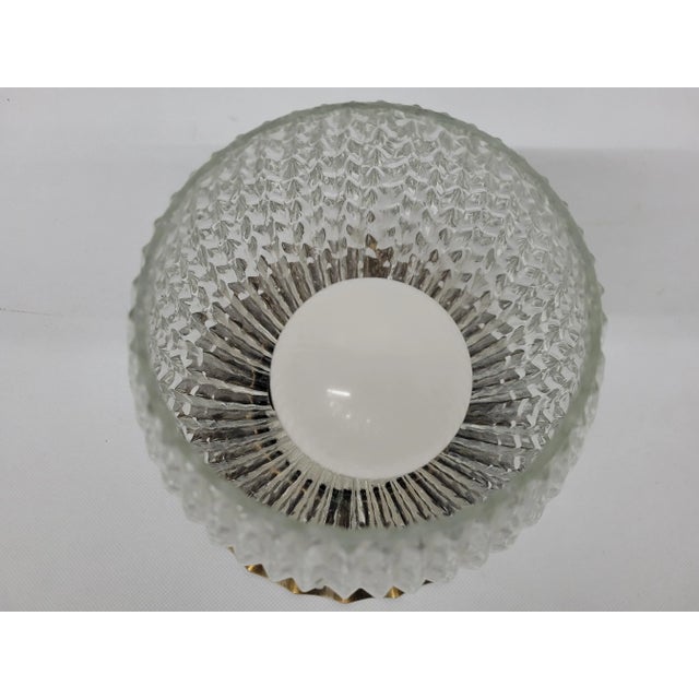 Vintage Mid-Century 1970s Halo Lighting Bronze & Glass Flush Mount Ceiling Fixture For Sale - Image 9 of 14