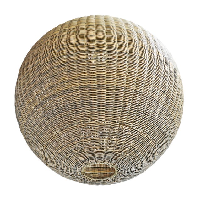Outdoor faux rattan globe lantern. Beautifully woven synthetic rattan with a natural wicker appearance. Rust-resistant...