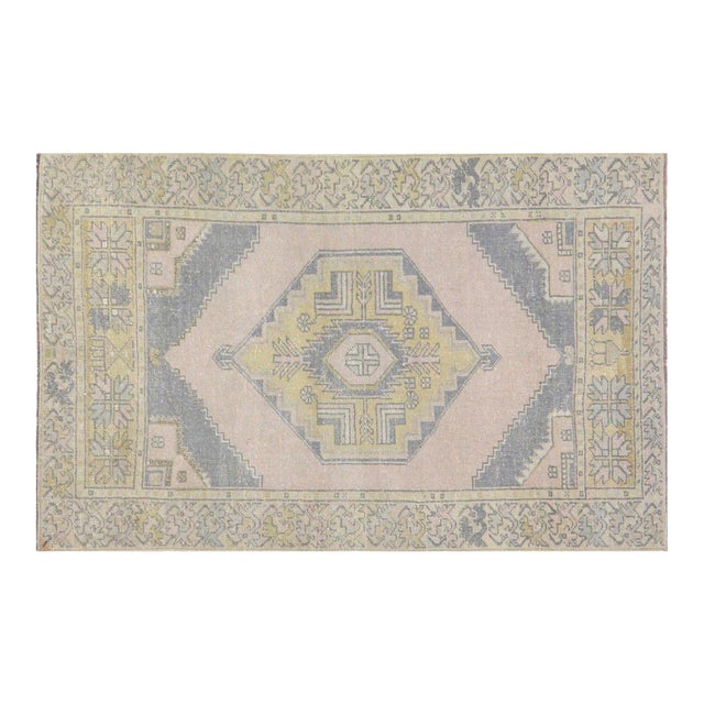 Vintage Turkish Anatolian Hand Knotted Wool Rug, 3'3''x5'2'' For Sale