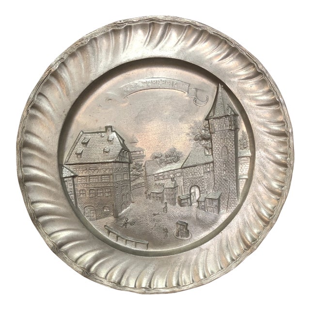 Mid 20th Century Albrecht Dürer Nuremberg Pewter Plate For Sale