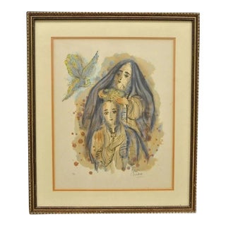 Reuven Rubin Story of David 1971 Signed & Numbered Lithograph Print Judaica Art For Sale