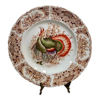 1960s Johnson Bros. Wild Turkeys Native American Dinner Plates - Set of 14 For Sale