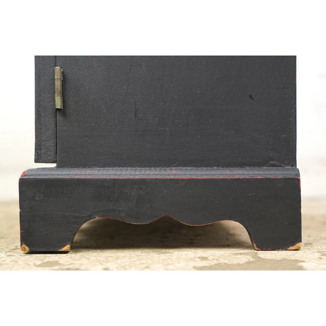 Vintage Black Wood 2 Door Storage Cabinet For Sale - Image 10 of 10