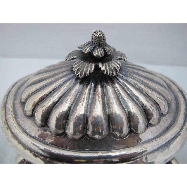 Traditional Buccellati Italian Sterling Silver Footed Sugar Bowl With Fruit & Flower Lid For Sale - Image 3 of 11