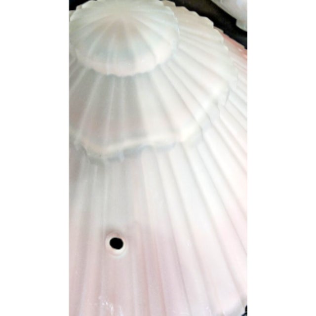 Pair of 1920s Art Deco Pink Glass Fly Catcher Pendant Light Shades For Sale - Image 6 of 9