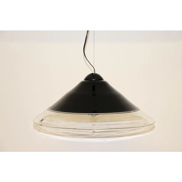 Itre Mid-Century Modern Black Murano Glass Pendant Lamp For Sale - Image 4 of 13