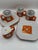 1950s Mid-Century Modern Trend by Nasco Geometric Orange and White Ceramic Mug and Saucer Set - 9 pcs For Sale - Image 11 of 11