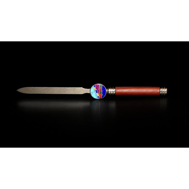 Metal David Rosales Letter Opener Leather Gemstone Navajo Southwest Crafted For Sale - Image 7 of 12