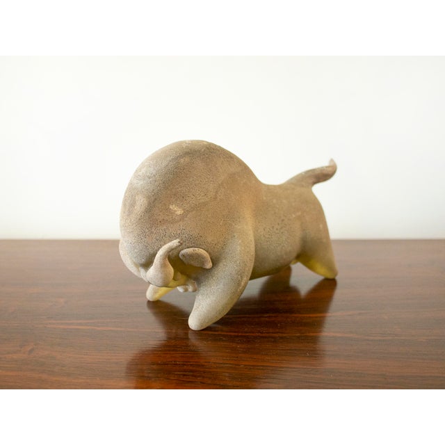 Mid Century Modern Murano Venetian Glass Scavo Glass Bull by Alfredo Barbini Italy For Sale - Image 11 of 11