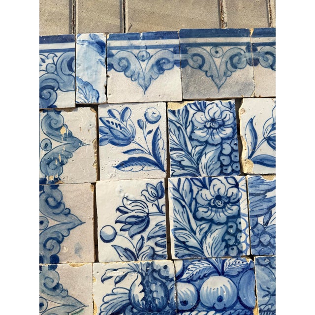 Antique 18th Century Portuguese Rococo Basket of Plenty Tile Panel For Sale - Image 10 of 15